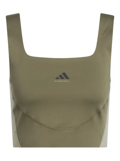 Adidas Originals Square-neck Tank Top In Green