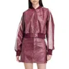 Adidas Originals Sst Croc Embossed Faux Leather Track Jacket In Animal Print