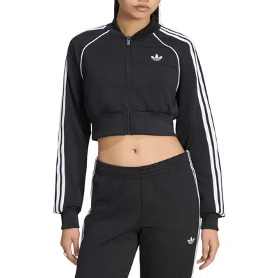 Adidas Originals Sst Cropped Track Jacket In Black