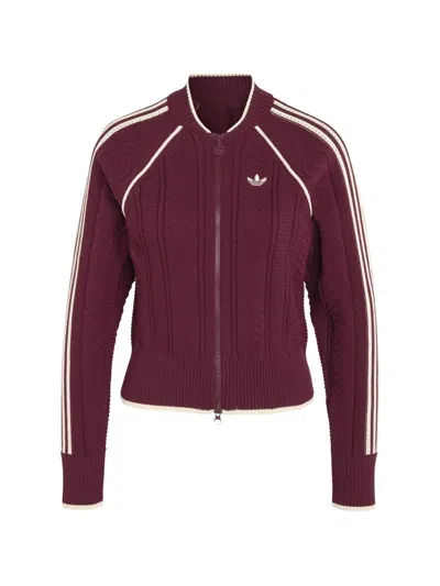 Adidas Originals Sst Track Top In Burgundy