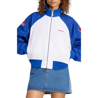 Adidas Originals Sst Varsity Bomber Jacket In Blue