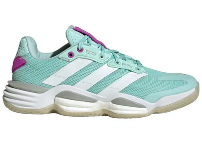 Pre-owned Adidas Originals Stabil 16 Indoor (women's) Sneakers In Semi Flash Aqua/cloud White/purple Burst In Multi