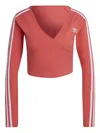 Adidas Originals Stadium 3-stripe Wrap "red" Top In Red