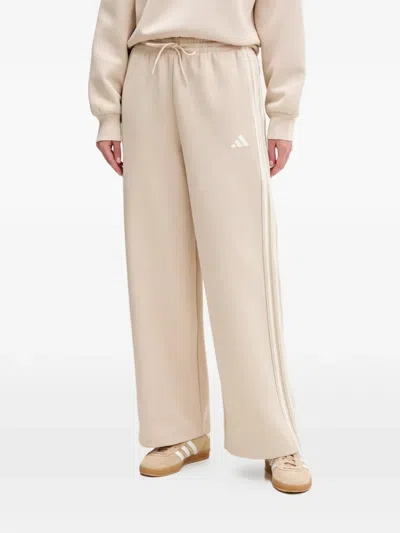 Adidas Originals Stadium 3-stripe Track Pants In Neutral