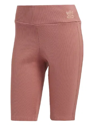 Adidas Originals Stadium Fine-ribbed "ash Pink" Cycling Shorts In Blue