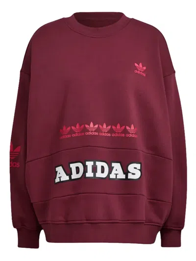 Adidas Originals Stadium Logo Play "red" Sweatshirt In Burgundy