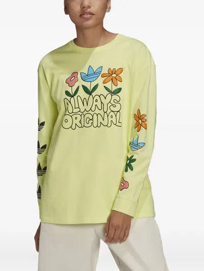Adidas Originals Stadium Printed "pulse Yellow" T-shirt