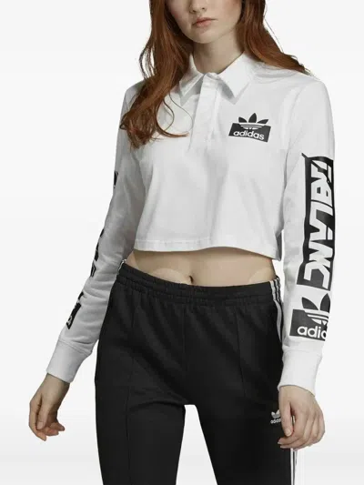 Adidas Originals Stadium Rugby Polo Top In White