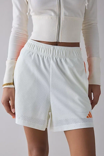 Adidas Originals Stadium Side-snap Mesh Shorts In White, Women's At Urban Outfitters