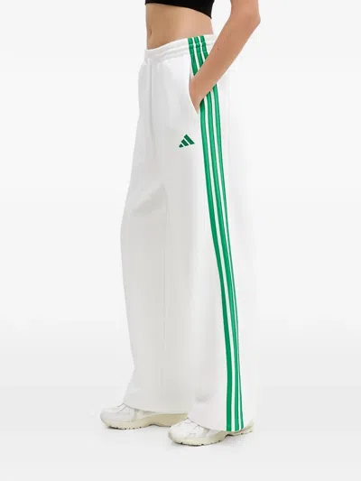Adidas Originals Stadium Three-stripe Track Pants In White