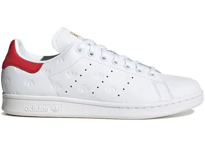 Pre-owned Adidas Originals Stan Smith All Over Trefoil White (women's) Sneakers In Cloud White/better Scarelet Red/gold Metalli In Multi
