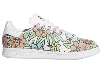 Pre-owned Adidas Originals Stan Smith Allover Floral Print (women's) Sneakers In Cloud White/ambient Blush