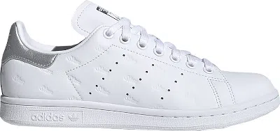 Pre-owned Adidas Originals Stan Smith Debossed Logos Silver (women's) Sneakers In Cloud White/silver Metallic