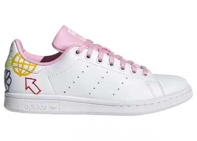 Pre-owned Adidas Originals Stan Smith Doodle White Pink (women's) Sneakers In Cloud White/true Pink