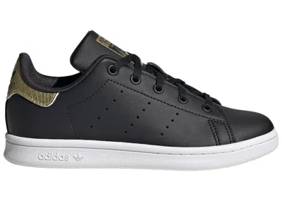 Pre-owned Adidas Originals Stan Smith Sneakers In Core Black/cloud White/gold Metallic In Multi