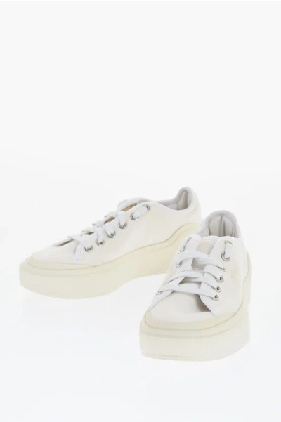Adidas Originals Stella Mccartney Canvas Sneakers With Printed Logo In White