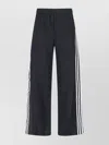 Adidas Originals Straight Ribbed Texture Trousers With Side Stripes In Black