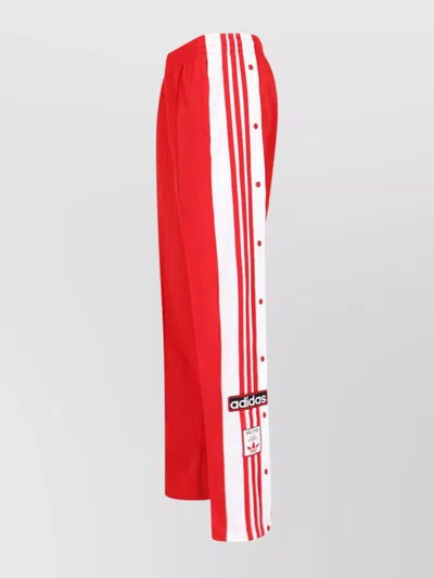 Adidas Originals Straight Trousers With Elastic Waistband And Side Stripes In Better Scarlet