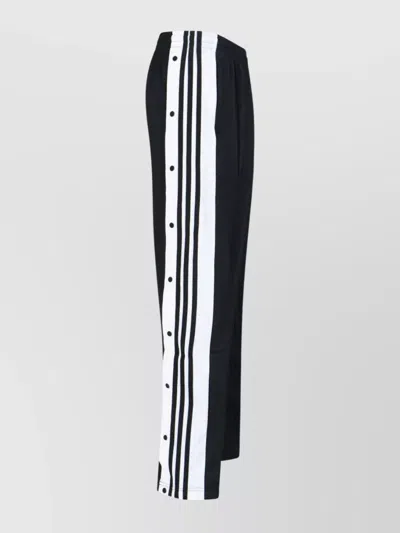 Adidas Originals Straight Trousers With Elastic Waistband And Side Stripes In Black