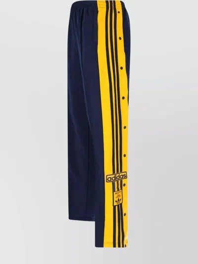 Adidas Originals Straight Trousers With Elastic Waistband And Side Stripes In Blue