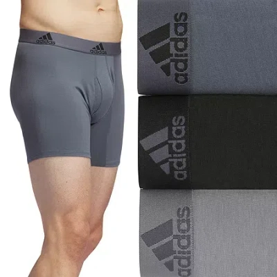Adidas Originals Stretch Cotton Mens 3 Pack Boxer Briefs 5158001a In Gray