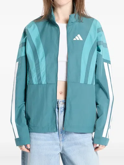 Adidas Originals Stripe Adizero Archive Running Jacket In Green