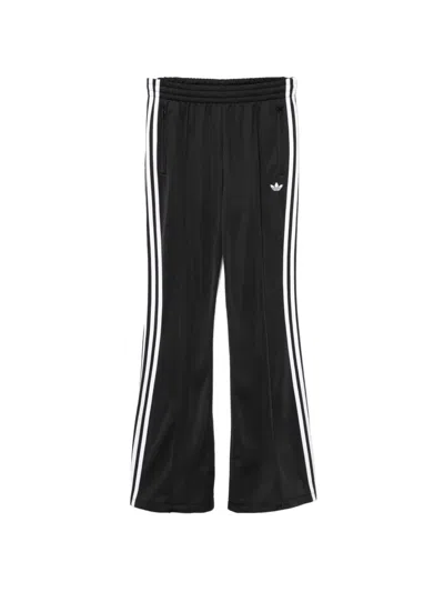 Adidas Originals Stripe Flared Trousers In Black