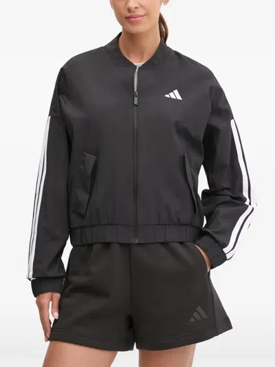 Adidas Originals Stripe Logo Jacket In Black