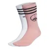 Adidas Originals Stripe Logo Printing Mid Tops Socks 2 Pairs Unisex In Multi