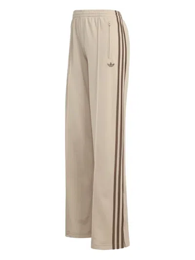 Adidas Originals Stripe Loose Track Pants In Neutral