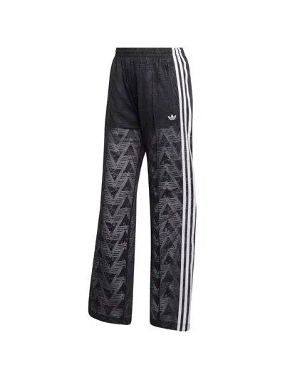 Adidas Originals Stripe Patterned Track Pants In Black