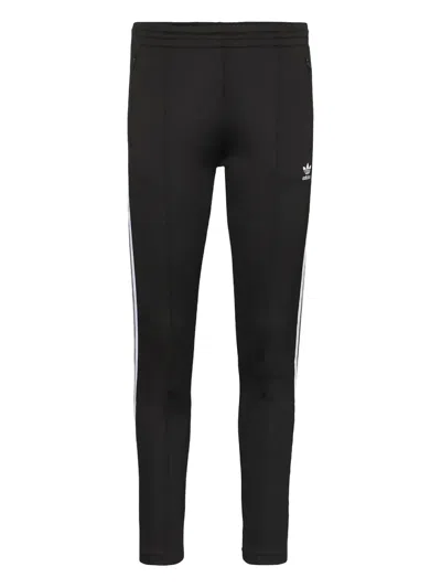 Adidas Originals Stripe-side Track Pants In Black
