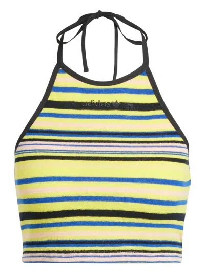 Adidas Originals Striped Halter Top In Multi