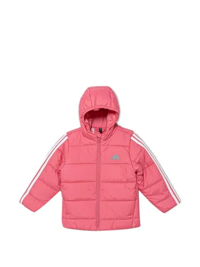 Adidas Originals Kids' Striped Hooded Jacket In Pink