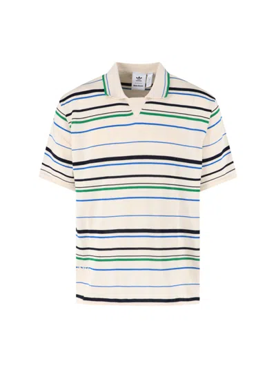 ADIDAS ORIGINALS STRIPED KNIT POLO SHIRT