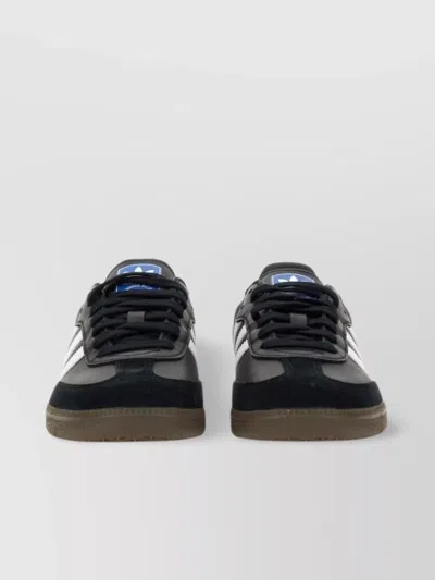 Adidas Originals Striped Low-top Rubber Sole Sneaker In Black