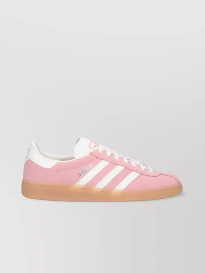 Adidas Originals Striped Low Top Sneakers With Rubber Sole In Pink