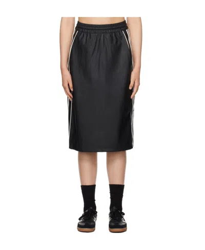 Adidas Originals Striped Medium Length Skirt In Black