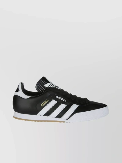 Adidas Originals Striped Round Toe Flat Sole Sneakers In White