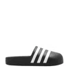 Adidas Originals Striped Rubber Slides In Black