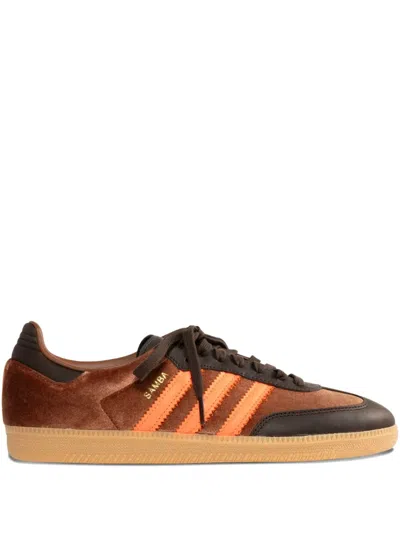Adidas Originals Striped Samba Og Sneakers In Brown