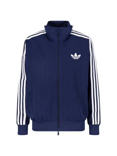 Adidas Originals Striped Sweatshirt "firebird" In Blue