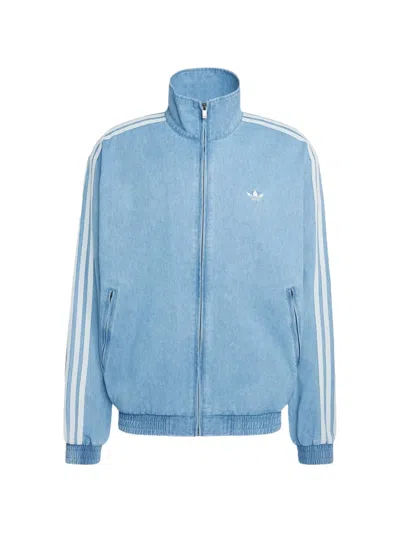 Adidas Originals Stripe-detail Denim Jacket In Blue