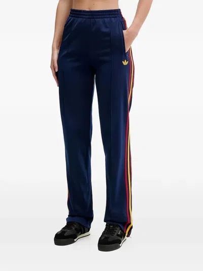 Adidas Originals Stripe-detail Track Pants In Blue