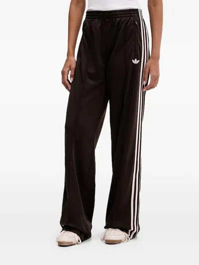 Adidas Originals Stripe-detail Track Pants In Brown