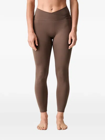 Adidas Originals Studio Crossover Leggings In Brown