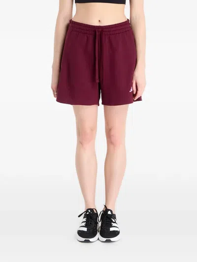 Adidas Originals Studio Fleece Drawstring Shorts In Red