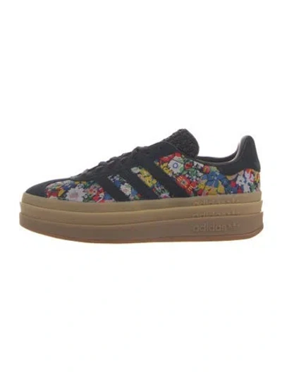 Pre-owned Adidas Originals Suede Floral Print Sneakers In Blue