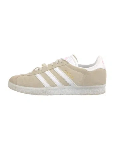 Pre-owned Adidas Originals Suede Leather Trim Embellishment Athletic Sneakers In Neutral