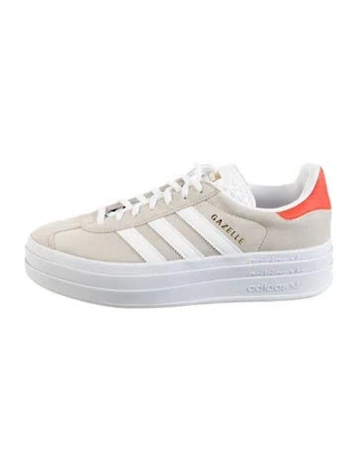 Pre-owned Adidas Originals Suede Leather Trim Embellishment Sneakers In Gray